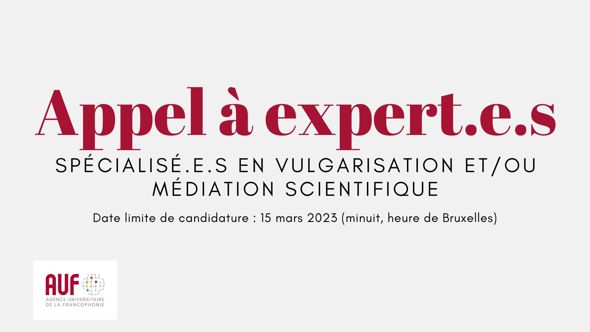 Appel à expert.e.s Mediation