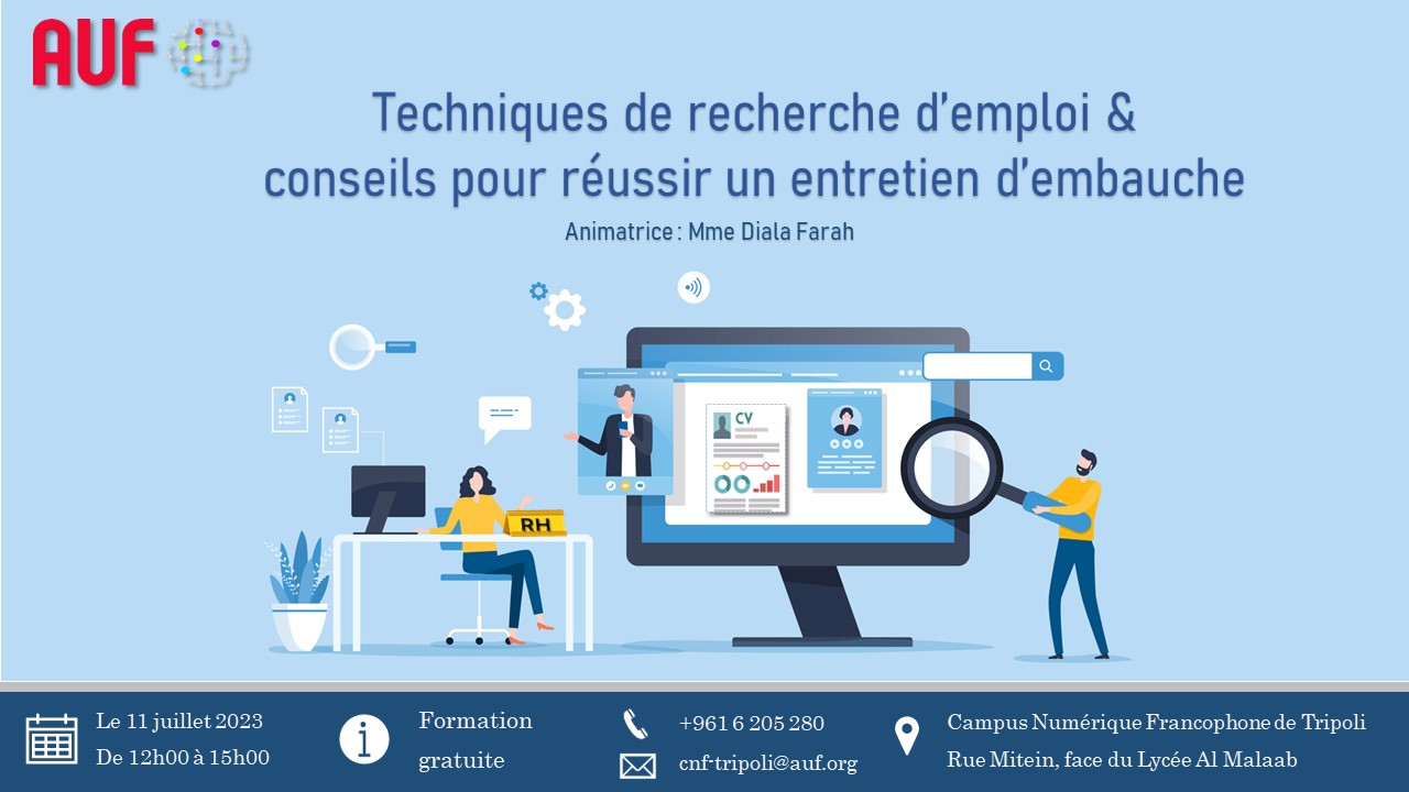 Visuel Techniques de recherche d'emploi et conseils