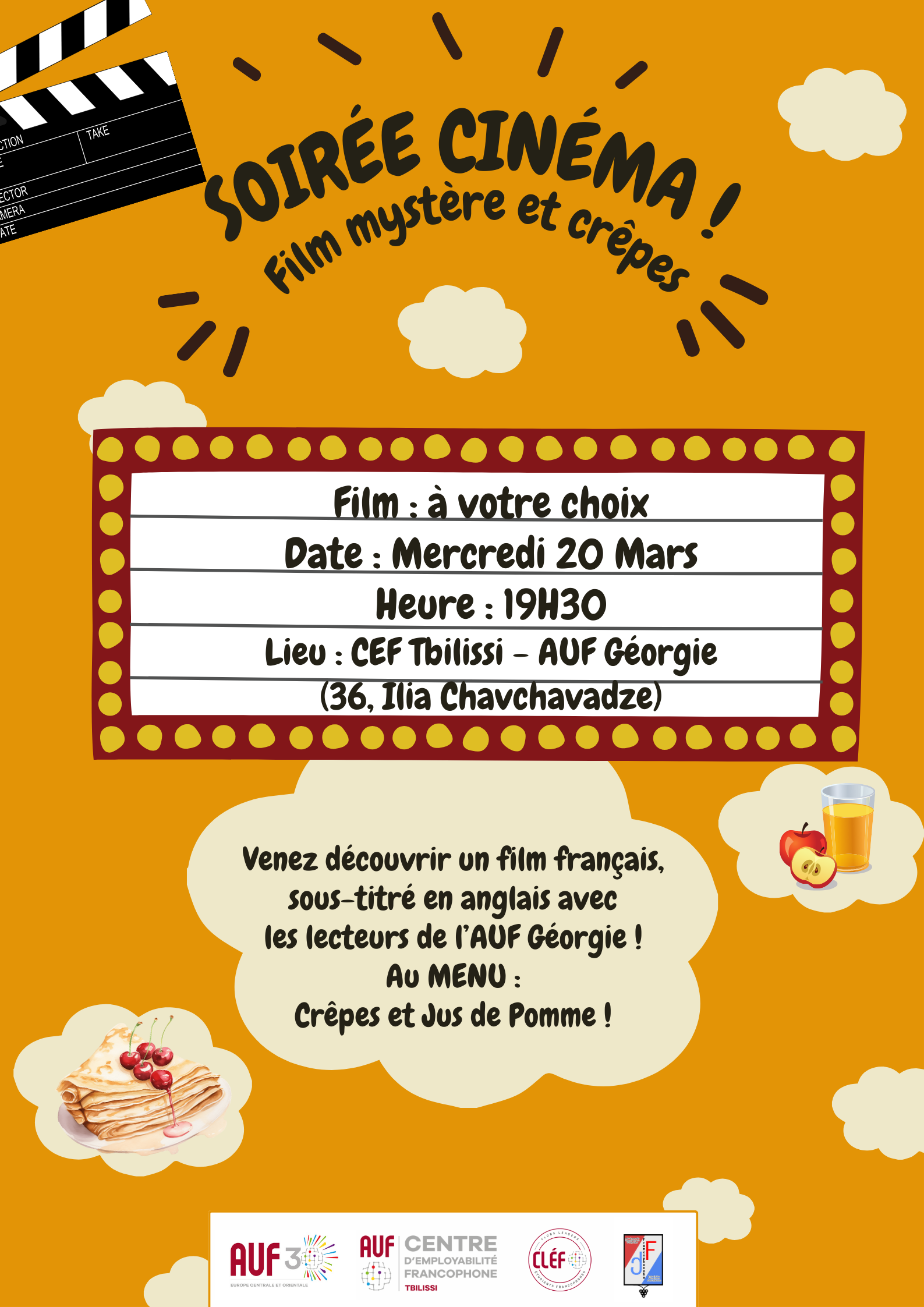 SOIRÉE CINÉMA ! - 20 Mars