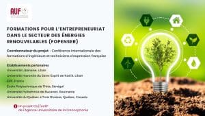 FoPenSER : Formations pour l’Entrepreneuriat dans le Secteur des Énergies Renouvelables