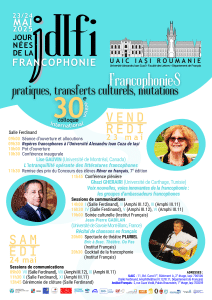 30e édition du colloque international « Journées de la Francophonie » à Iași, Roumanie
