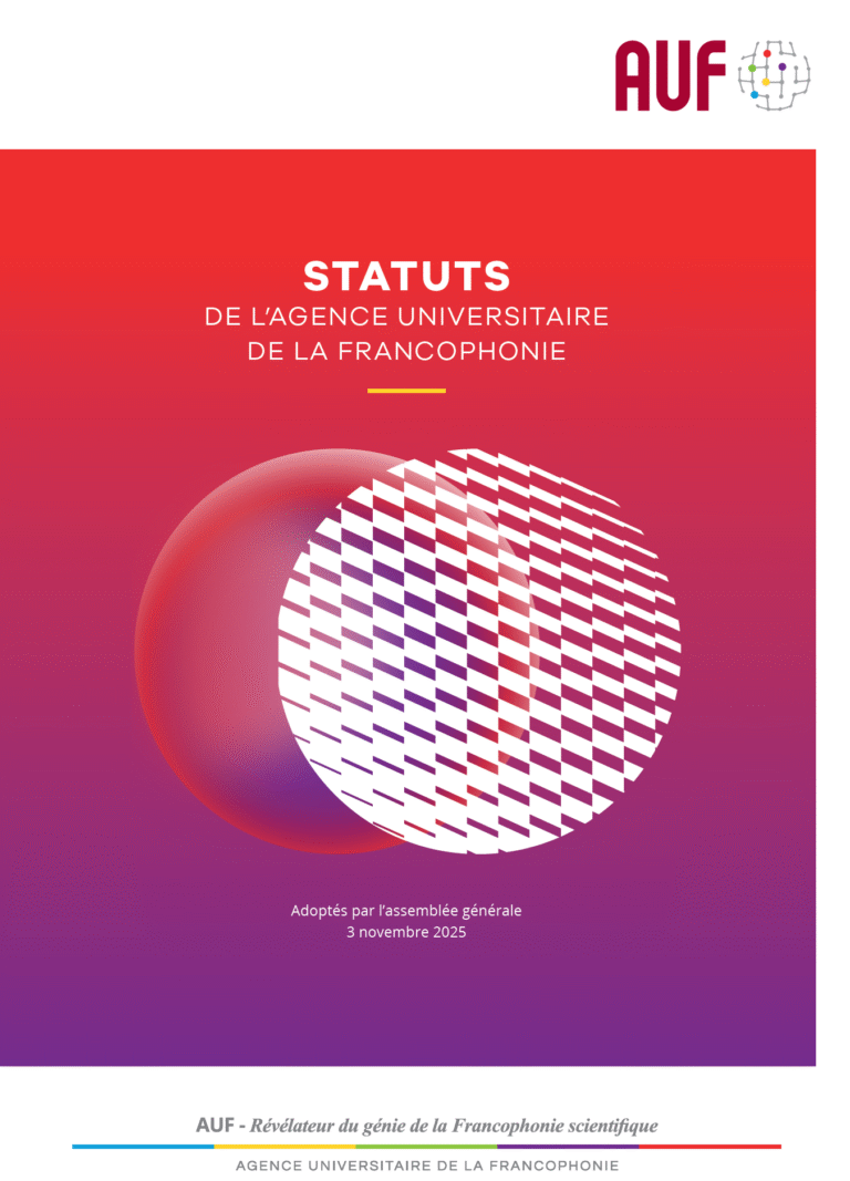 Couverture des Statuts de l'AUF adoptés en 2025