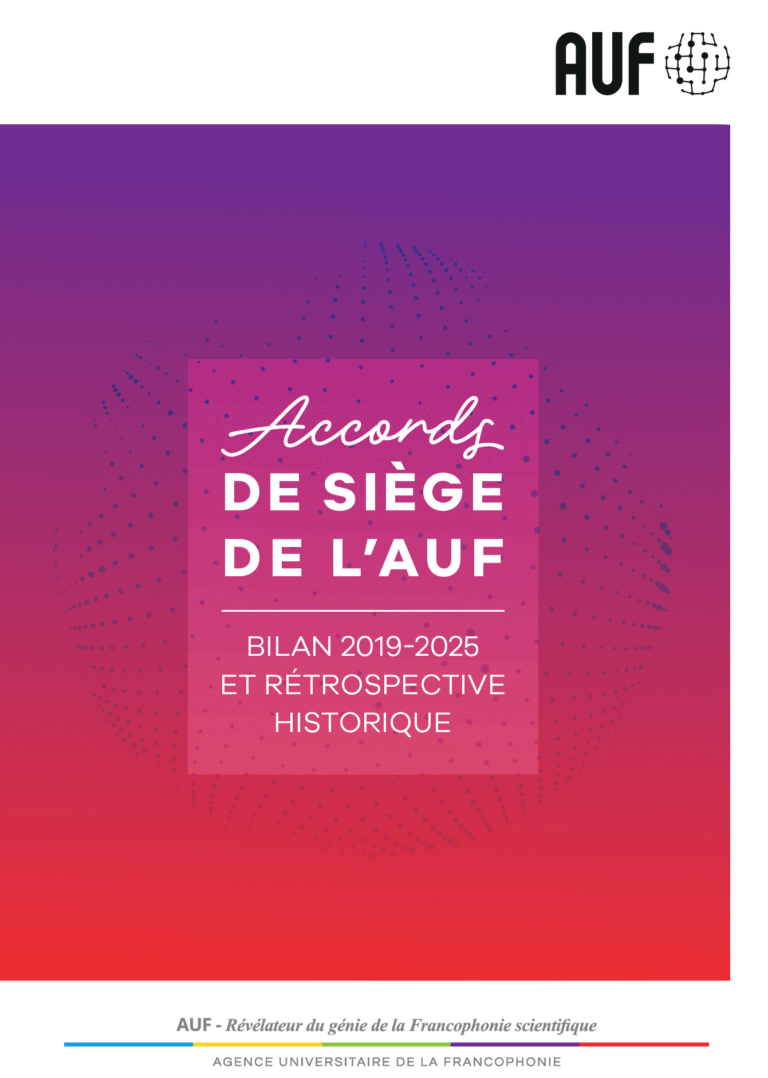 Couverture des Accords de siège de l'AUF