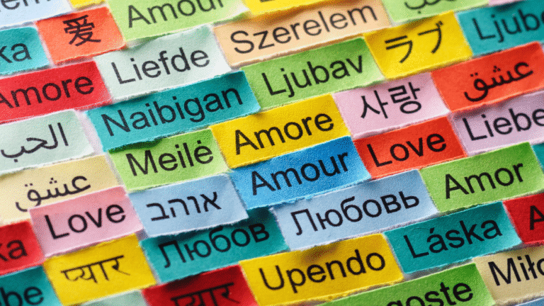 Le mot amour traduit en différentes langues
