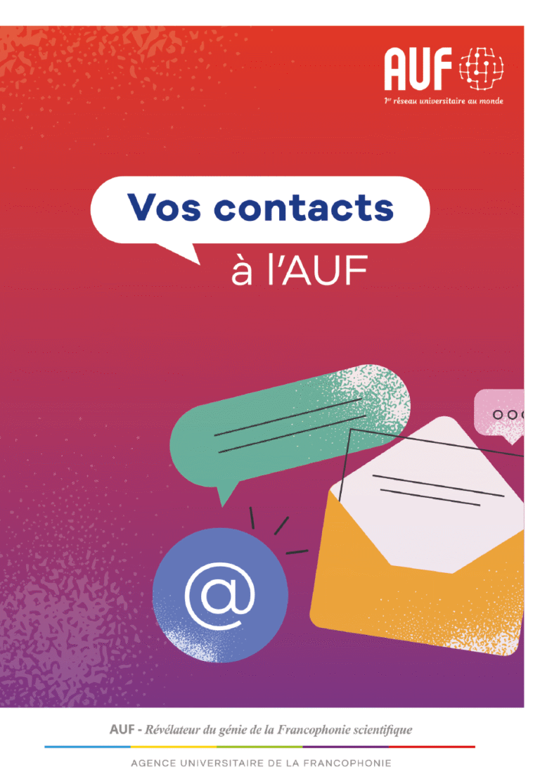 Couverture de la plaquette vos contacts à l'AUF